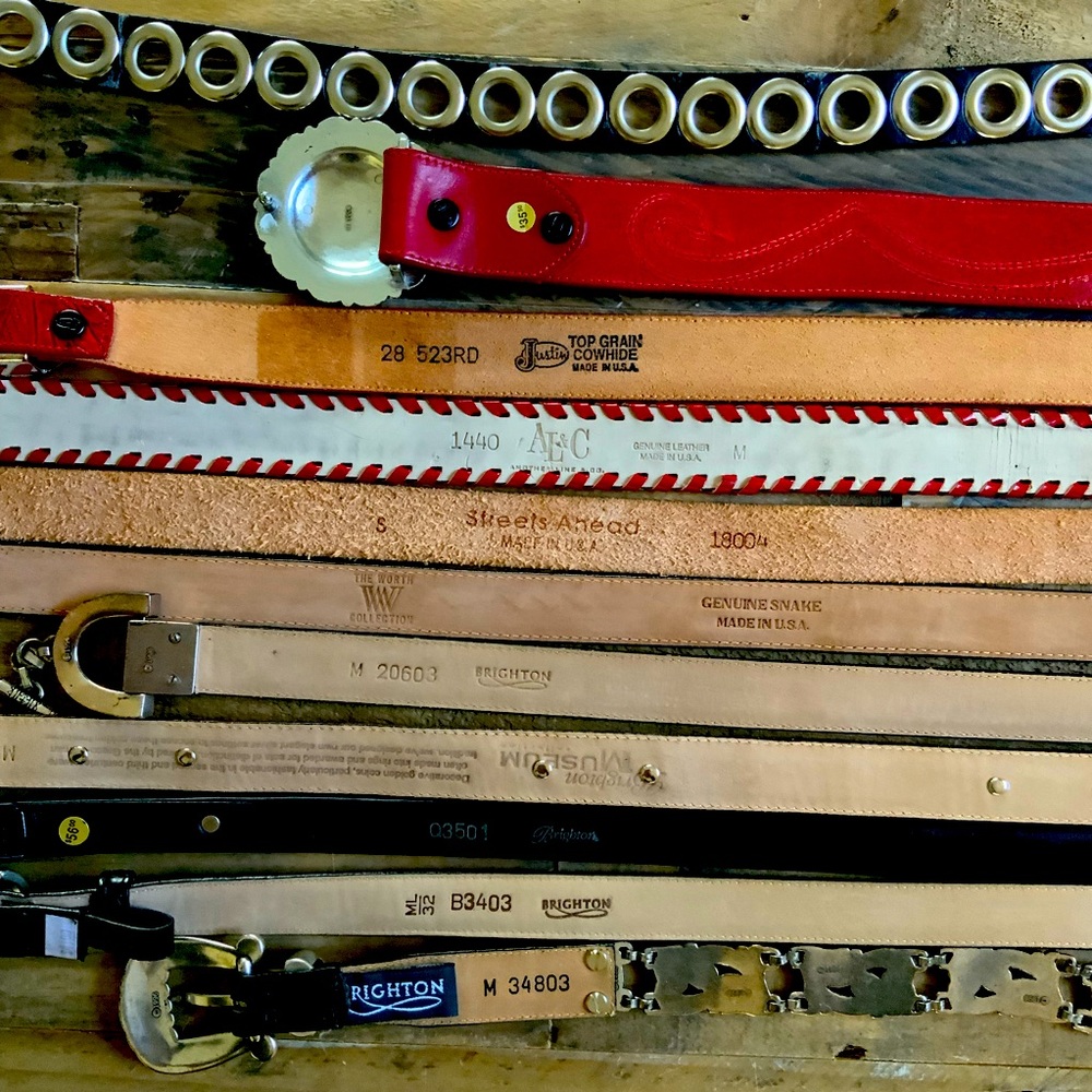 Assorted leather belts
